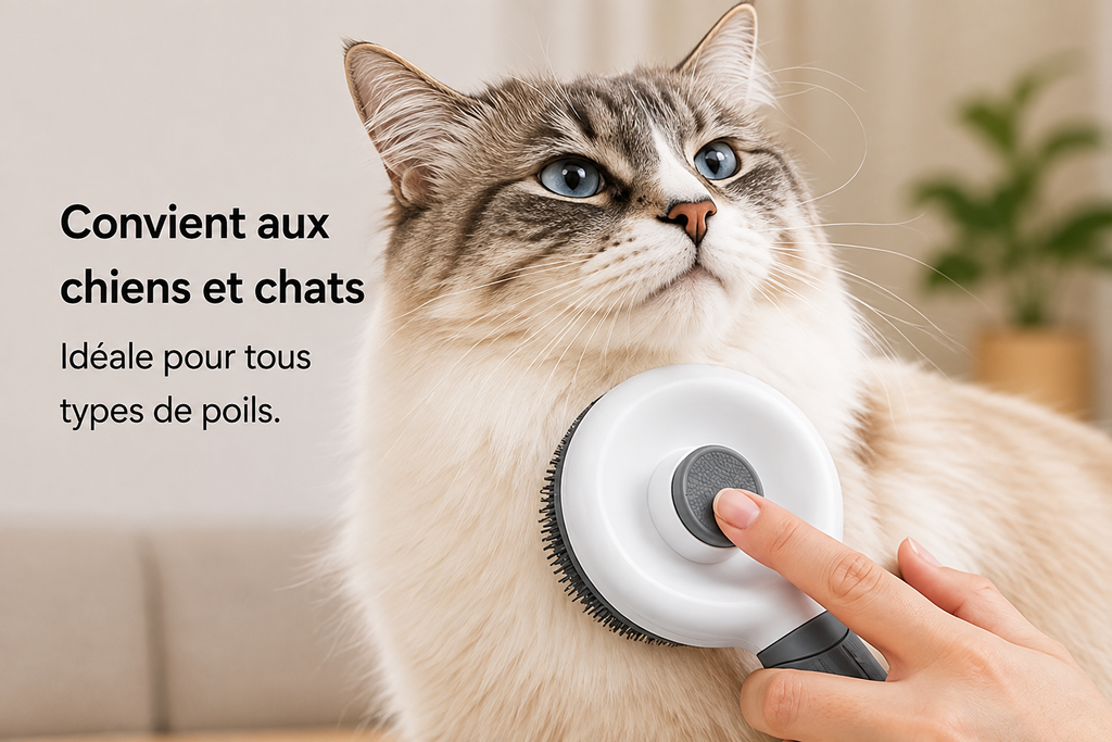 Brosse Autonettoyante pour Chien & Chat – Anti-Poils & Démêlante