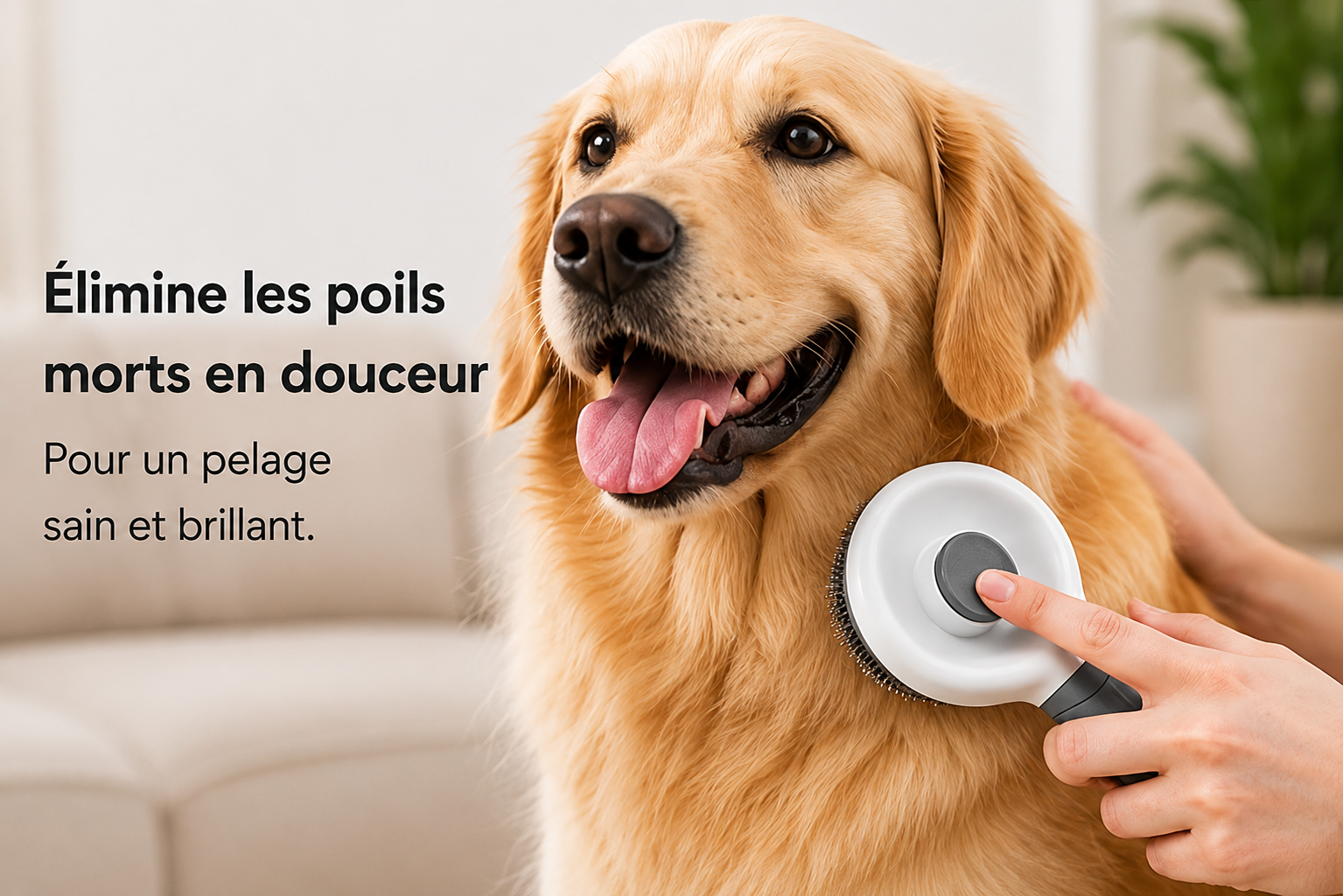 Brosse Autonettoyante pour Chien & Chat – Anti-Poils & Démêlante