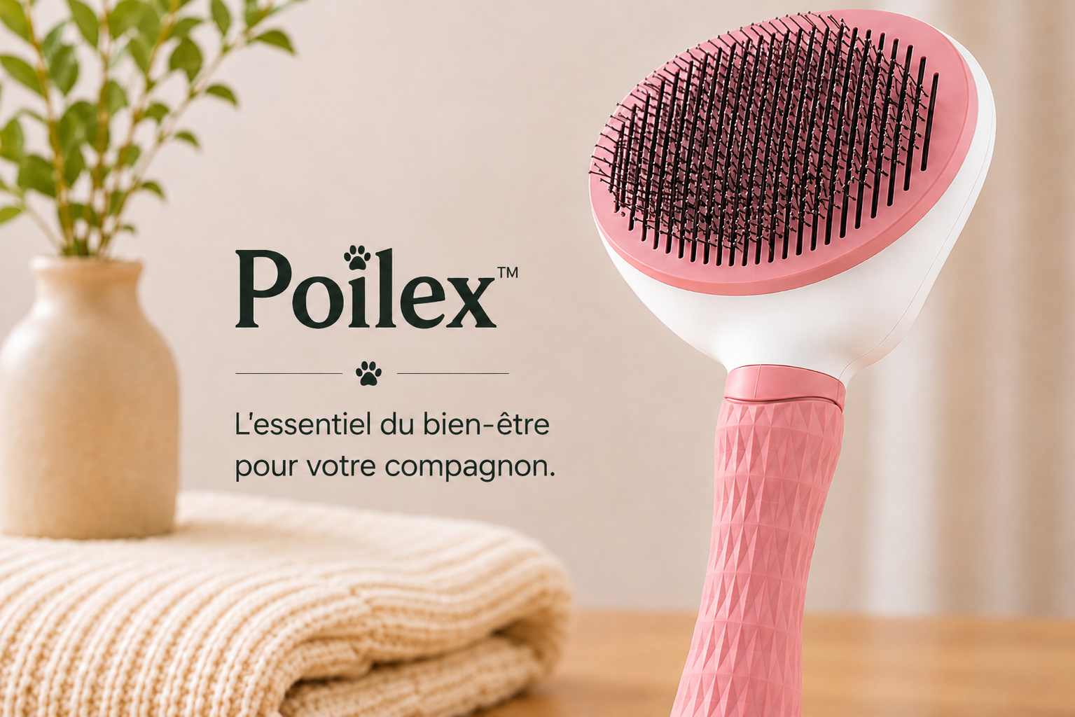 Brosse Autonettoyante pour Chien & Chat – Anti-Poils & Démêlante