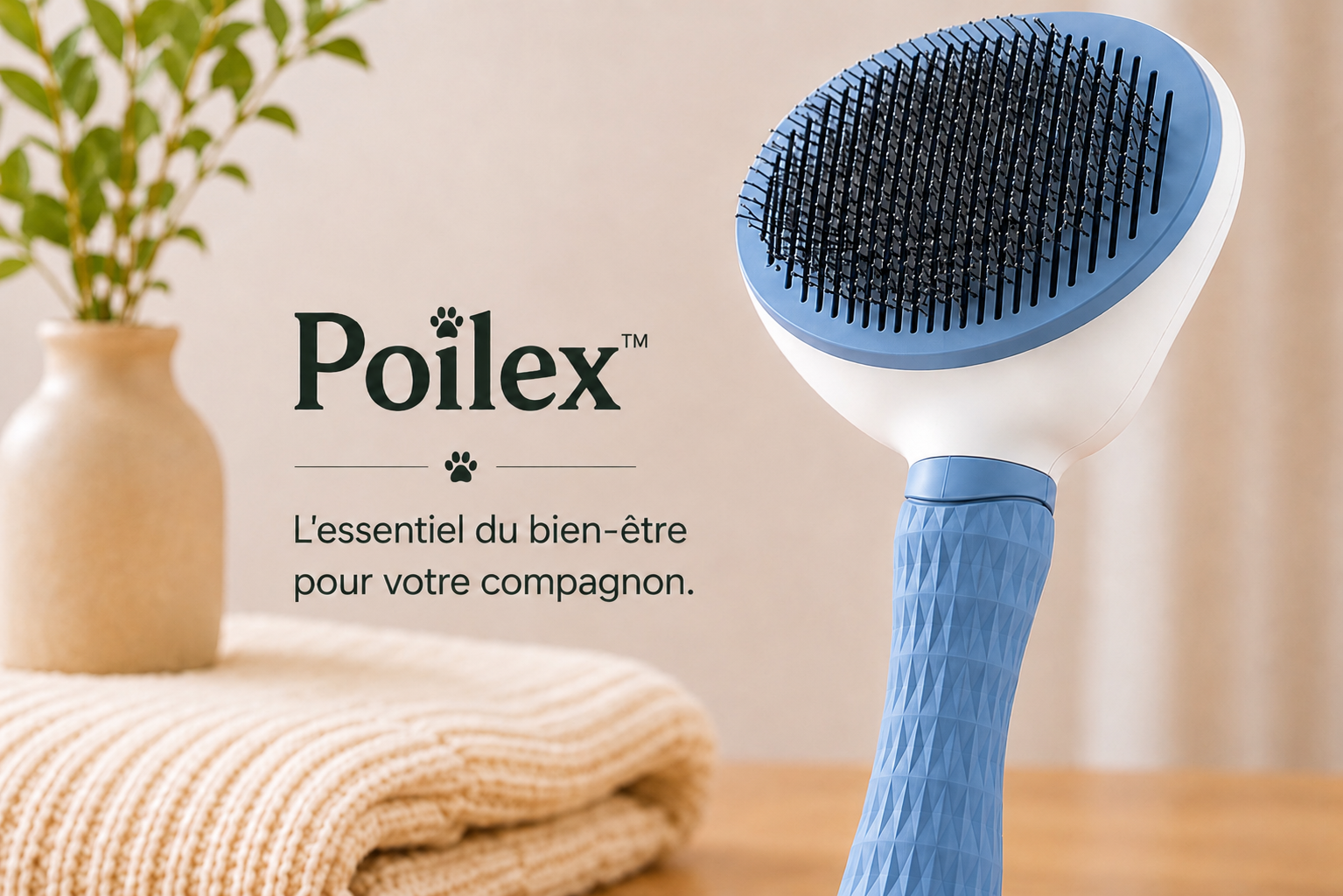 Brosse Autonettoyante pour Chien & Chat – Anti-Poils & Démêlante